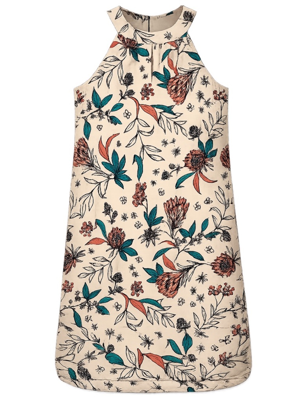 Rachel Ashwell 100% Linen Floral Shift Dress Size XS